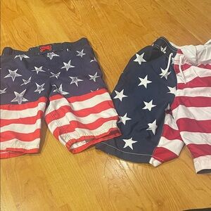 Cat & Jack Red, White, and Blue Star Swim Trunks